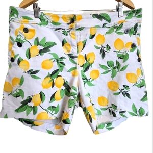 Isaac Mizrahi Size 16 Cotton Blend Lemon Shorts with Front Back Pockets